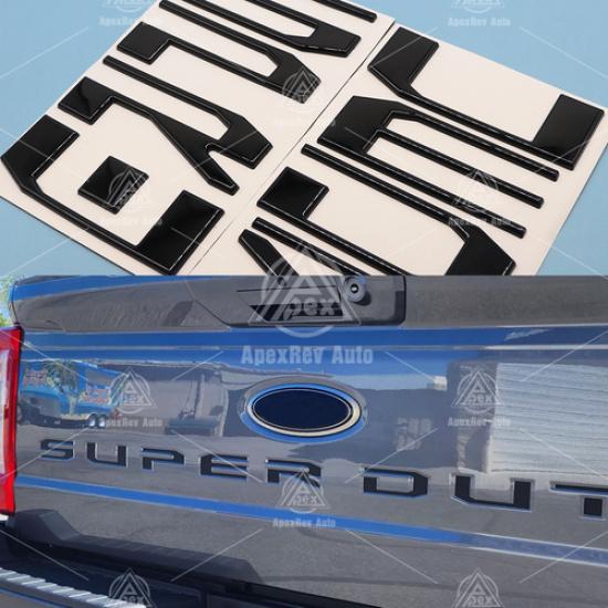 Gloss Black Rear Tailgate ert Letters Emblem For 23-24 F-250 F-350 Super Duty