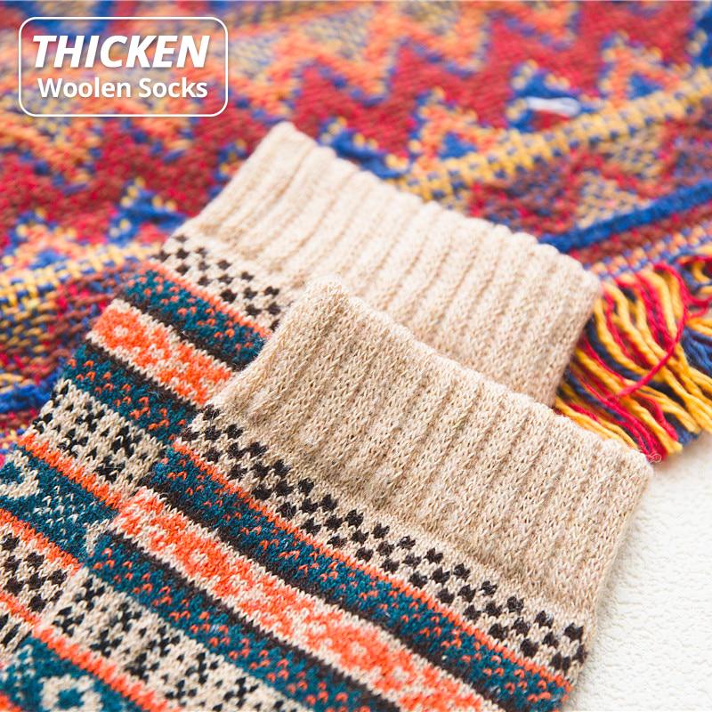 New Winter Thick Warm Stripe Wool Socks Casual Thicken Sock Business Male Socks Man Gift