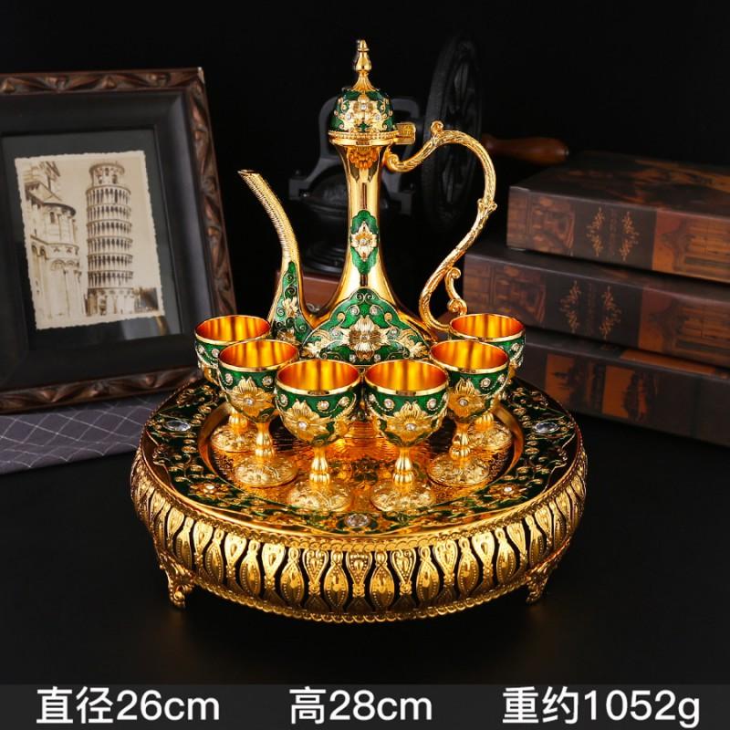 Elegant Zinc Alloy Barware Set 8-Piece Vintage Inspired Serving Home Dining Table Decor