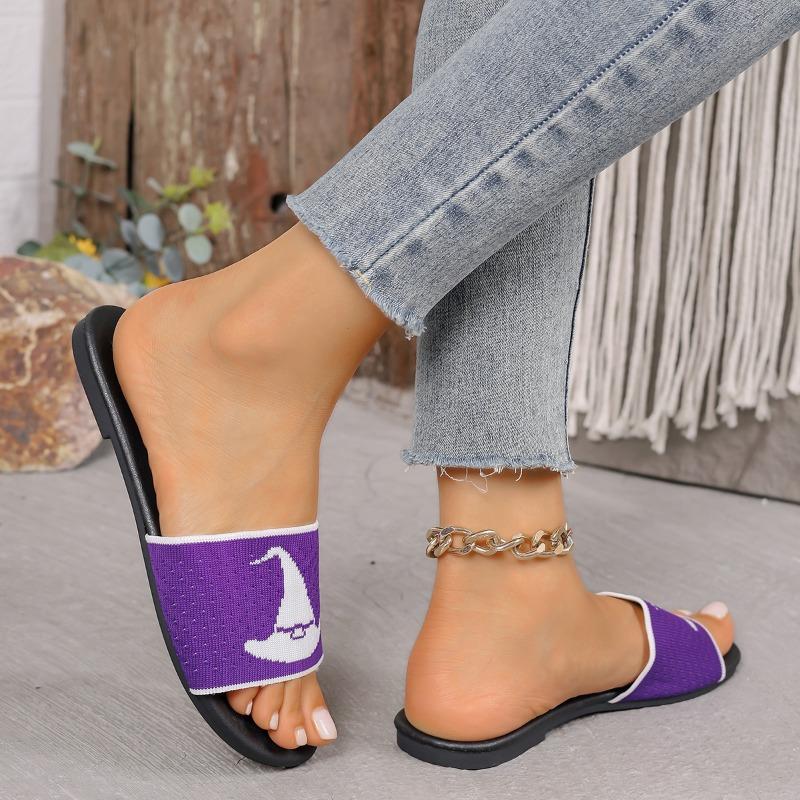 Fashion 2025 Ladies Shoes Hot Sale Open Toe Women's Slippers Summer Elastic Fabric Mixed Colors Outdoor Casual Beach Flat Slippers