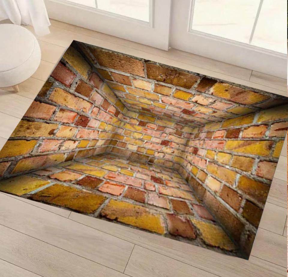3D Hole Optical Illusion Floor Mat – Geometric Entryway Rug Living Room Home Decoration Carpets