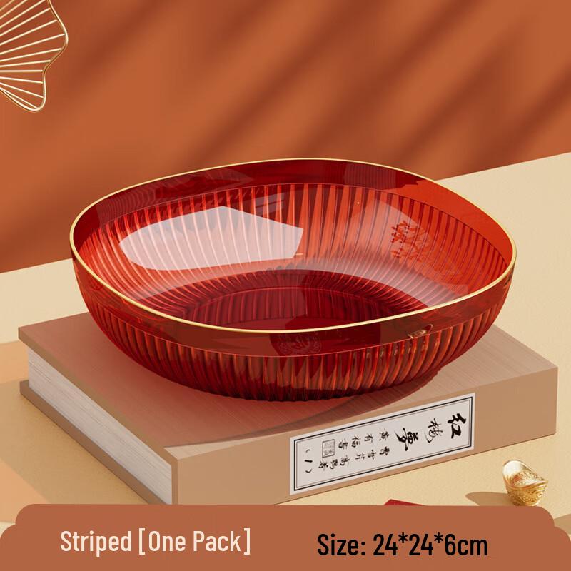 

Праздничная красная свадебная тарелка с фруктами и орехами