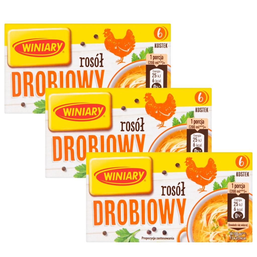 Winiary Hühnerbrühe 60 g (6 Stück) x 3 Stück