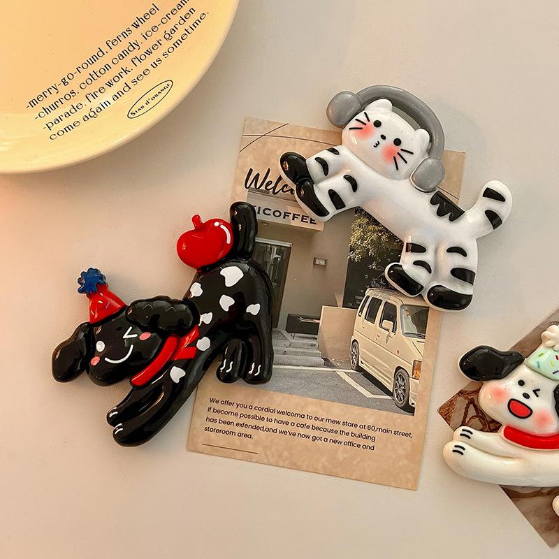 Creative Fridge Sticker Cartoon Resin Cat Refrigerator Magnets Personalized Mini Magnetic Stickers Po Wall