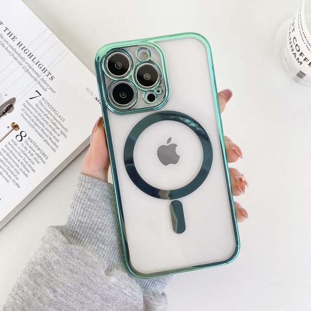 

Роскошный прозрачный чехол с магнитной беспроводной зарядкой для Iphone 11 12 13 14 Pro Max Mini X Xr Xs 7 8 Plus Se 2020 противоударный чехол for iphone 14 pro