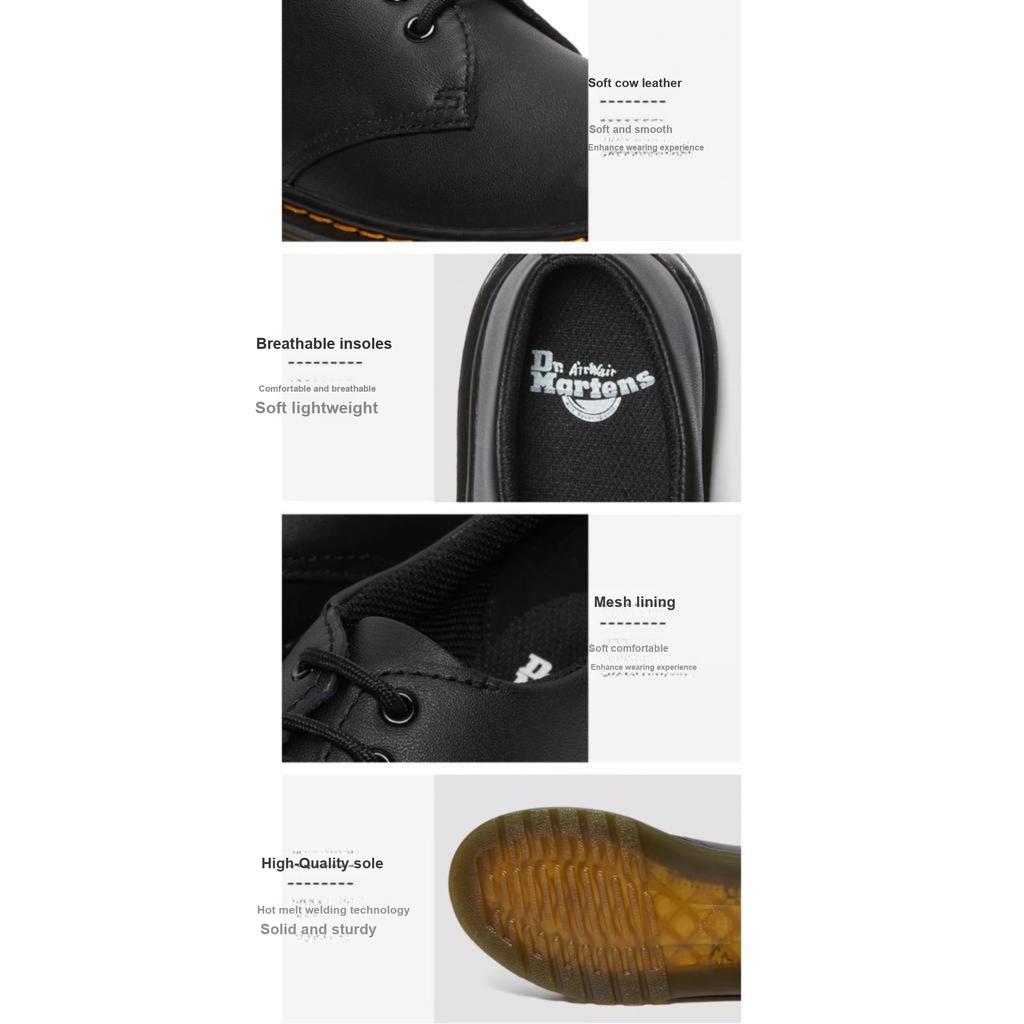 Dr. Martens Fashion Casual Durable Breathable Low-Top Thick Sole Shoes Kids Shoes Black 26337001