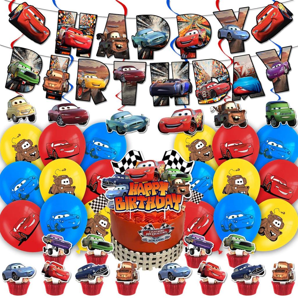 Decorazioni per Festa di Compleanno a Tema Auto: Palloncini, Striscioni, Torte e Set Decorazioni per Feste a Tema Cars di Saetta McQueen
