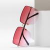 2020 Square Sunglasses, Street Shooting Personalized Rice Rimless Glasses Gradual Change Color Sunglasses Women
