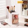 Drehbarer staubdichter Make-up-Organizer mit Puderquasten-Aufbewahrung, Lippenstifthalter und Pinselständer