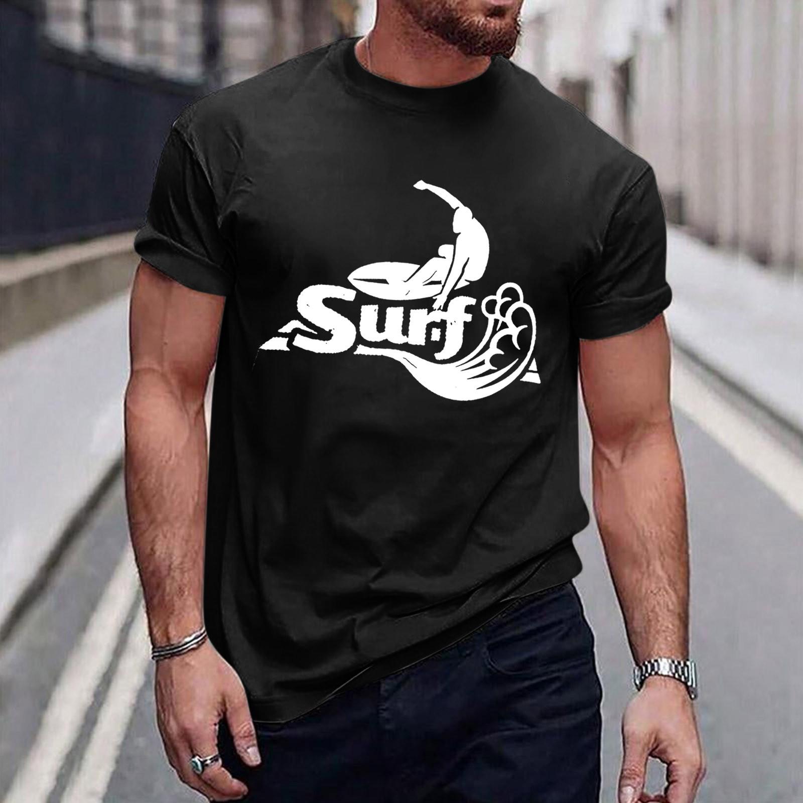 Мужские футболки с графическим текстом Pool3D печать Уличная повседневная одежда с короткими рукавами и принтом Базовая одежда L чёрный 1098₽