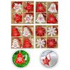 Christmas Celebrations Red White Hanging Decoration Charming Holiday Decor Beautifully Carved Shapes Convenient Hanging String