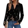 Women's Fashion Long-Sleeved Retro Floral Print Stand Collar  Shirt
