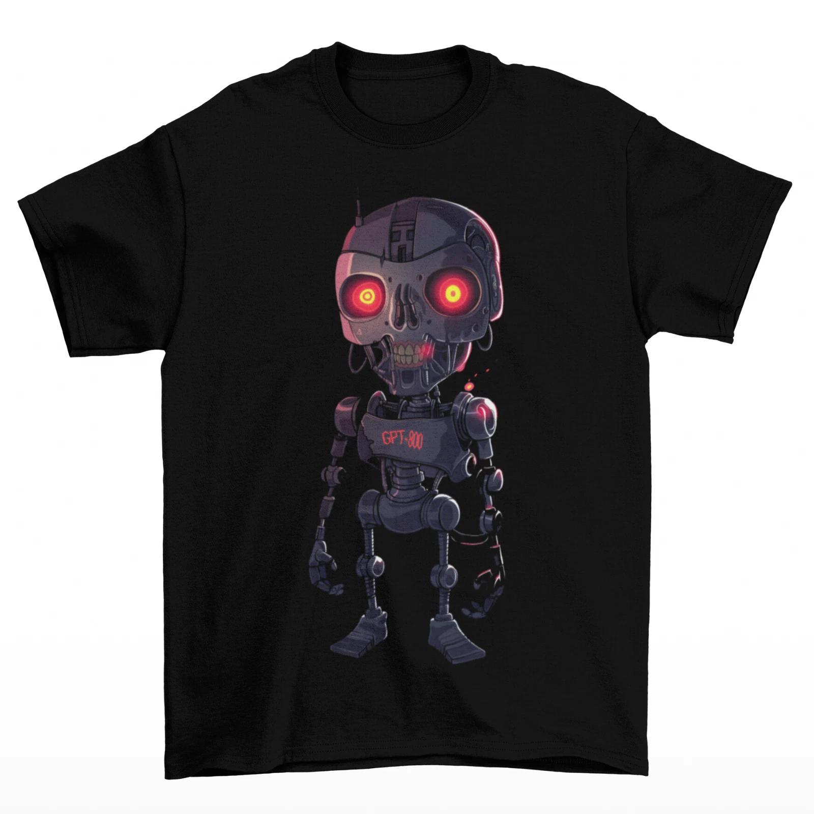 ChatGPT Terminator T-Shirt Unisex Funny Cotton Adult Arnold T-1000 Connor New XS