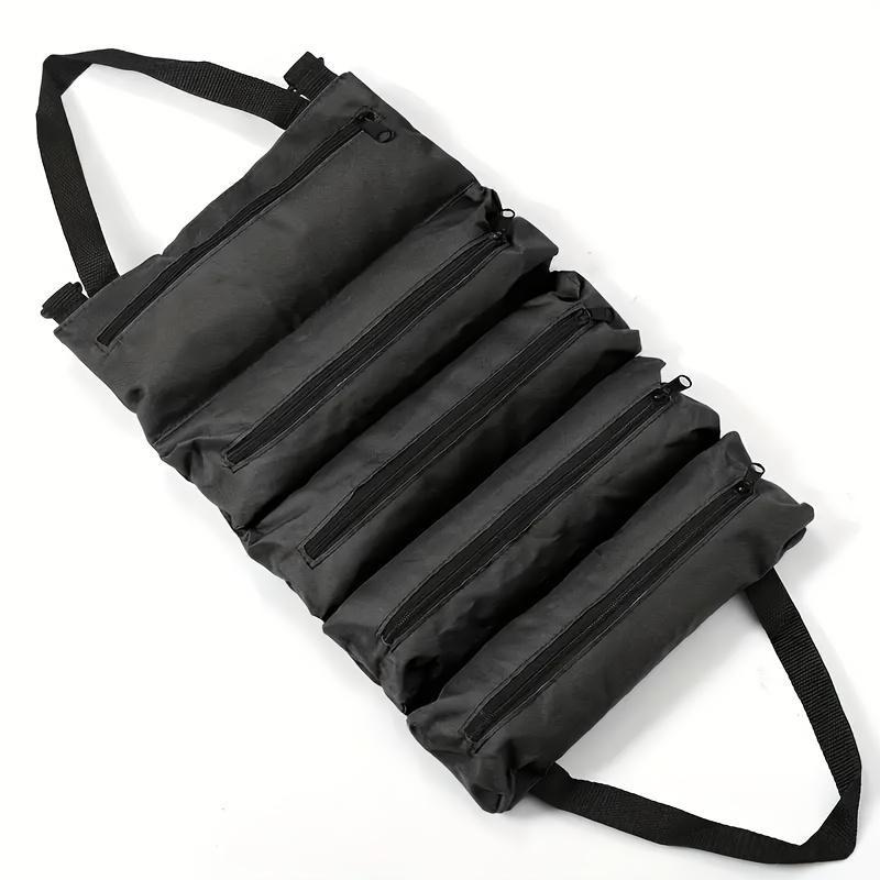 1Pc Waterproof Magnetic Buckle Tool Roll Oxford Fabric Tool Bag for Home Storage and Multi-Purpose Use