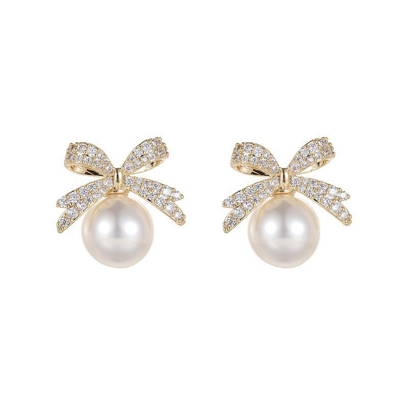 Elegante Süßwasserperlen-Ohrstecker für Damen - Trendig, Schlicht, Feenhafter Stil