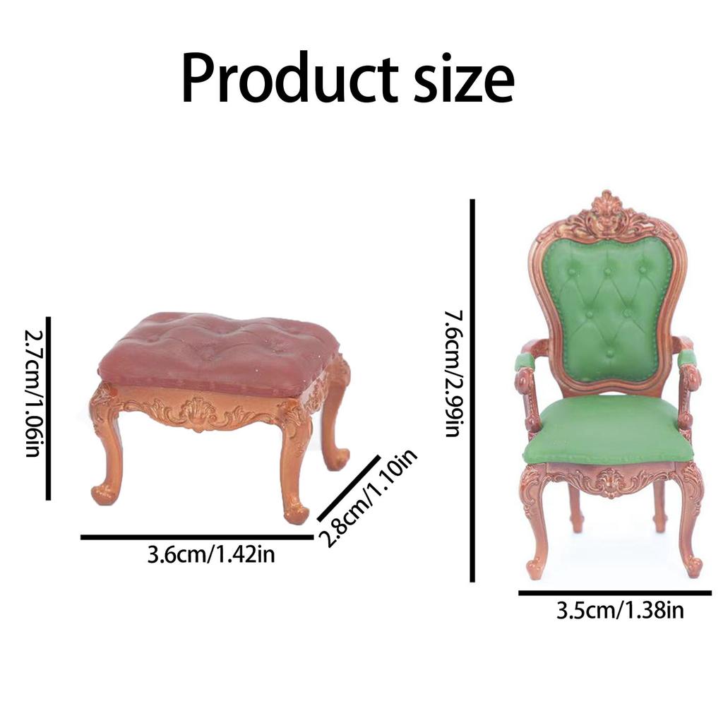 Realistyczne Vintage Zakka Realistyczna Zabawa w Udawanie dla Dzieci Zabawa w Role Ekspozycja Model Krzesła Wiktoriańskiego Zabawka Krzesło 1:12 domek dla lalek