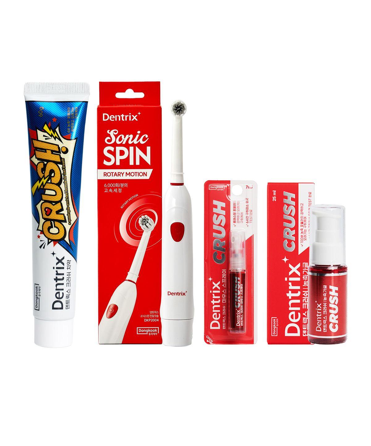 Dentrix SonicSpin Electric Toothbrush + Bad Breath Crush All-in-One Set