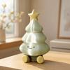 Detachable Cartoon Tree Ornament 3D Printed Christmas Figurine, Cute Smiling Face Storage Miniature Holiday Decorations Desktop Ornament,