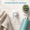 ABS Material Wall Hooks Stainless Steel Double Hanger Hooks Vacuum Suction Hooks  For Shower