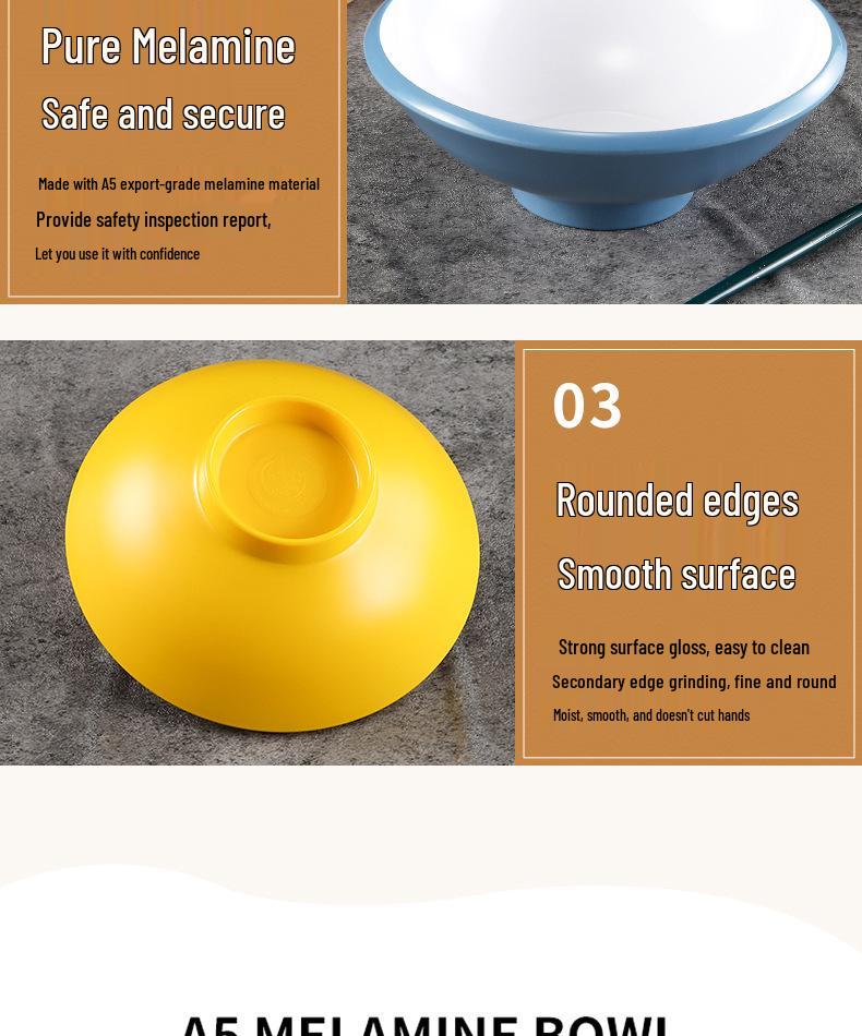 Melamine Noodle Bowl for Noodle Restaurants: Ideal for Luosifen, Malatang, Rice Noodles, and Chongqing Xiaomian
