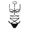 ODM Women's Sexy Lace Three-piece Lingerie Set Panty Bra Underwear