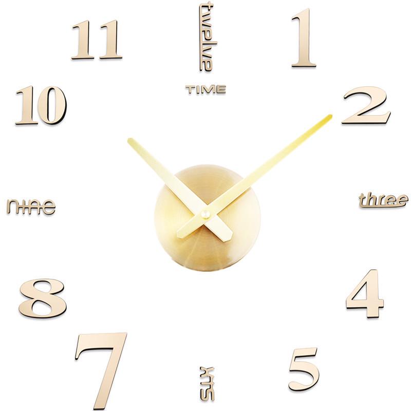 Acrylic 3D Digital Wall Clock, DIY Wall Sticker for Home & Living Room Decor