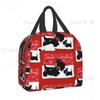 Scottish Terrier Observando Uma Borboleta Bolsa Térmica Isolada para Almoço Mulheres Cachorro Scottie Reutilizável Tote para Almoço Multifuncional Comida Bo...
