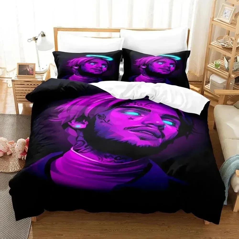 3D Print Rapper Lil Peep Bedding Set Duvet Cover Bed Set Quilt Cover Pillowcase Comforter King Queen Size Boys Adult Bedding Set