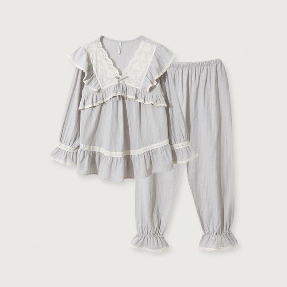 Lunaluz Women S Cotton V Neck Long SleeVe Two Piece pajamaS Grace