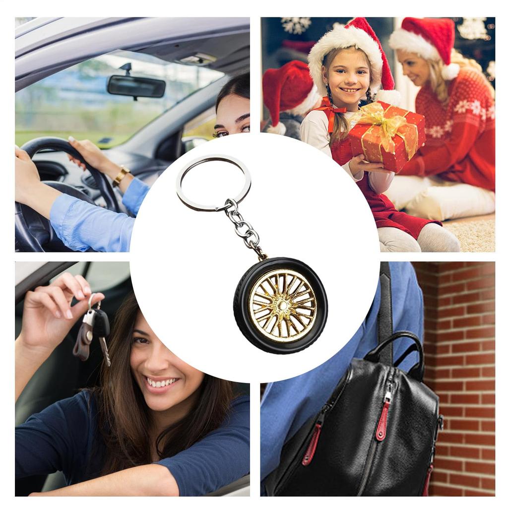 [Huxibai] Wheel Key Chain | Suitcase Pendant Tire Charm Decoration | Lightweight Car Lovers
