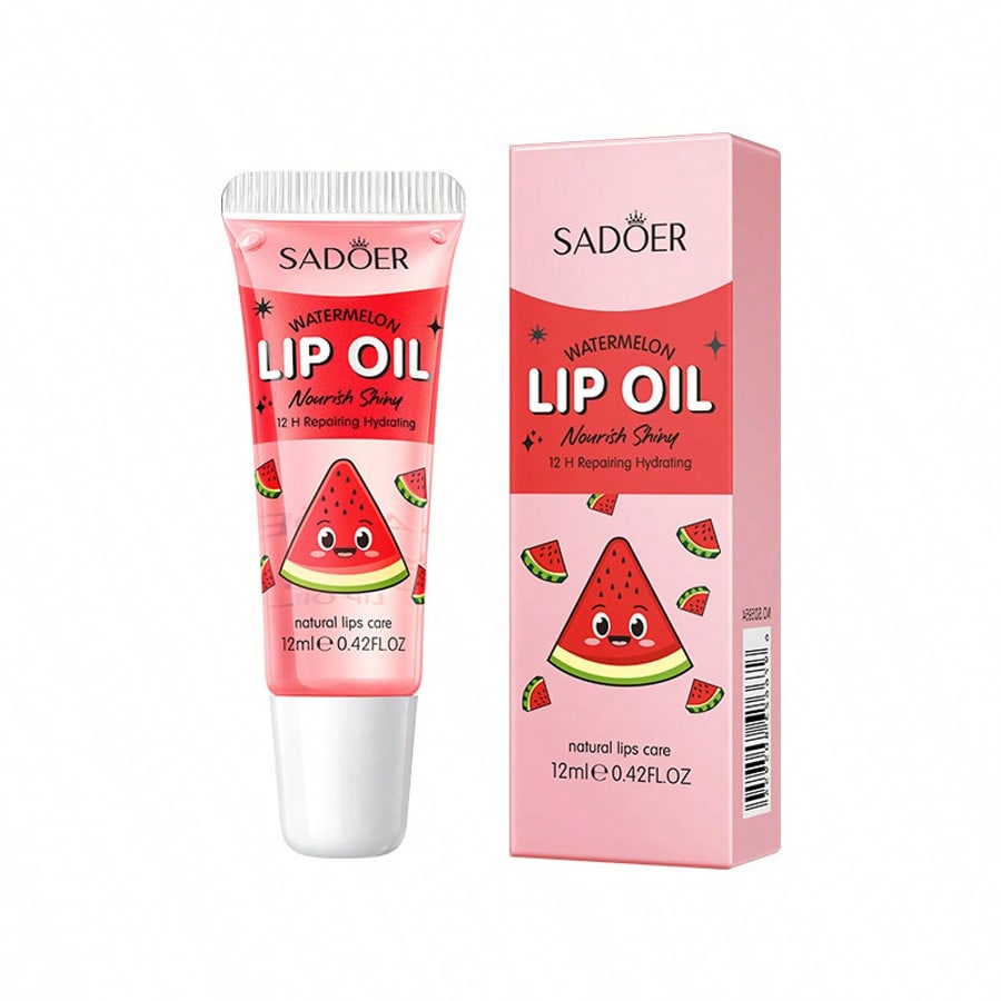 1PC Watermelon Moisturizing&Brightening Lip Oil Lip Anti cracking&Moisturizing Lipstick