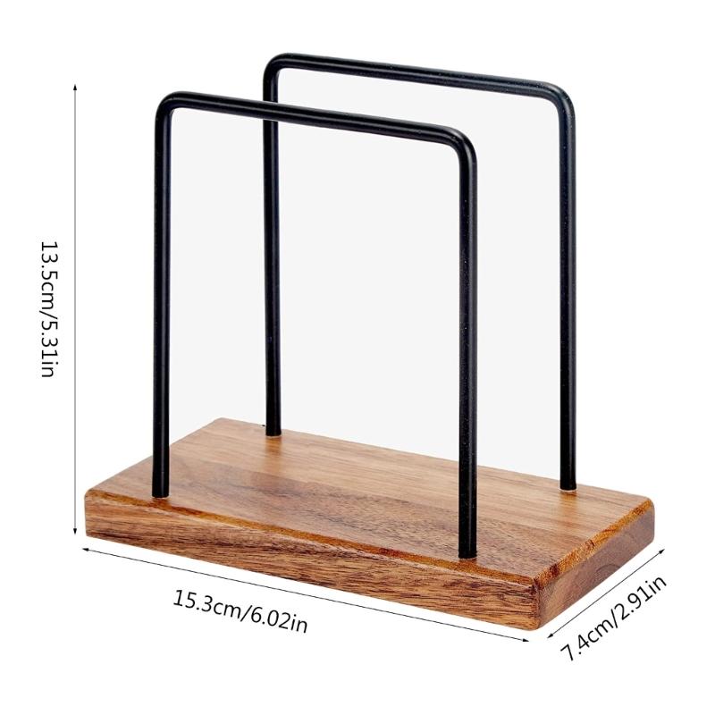 Durable Wooden Iron Tissue Rack Functional Tissue Storage Holder Elegant Tissue Case Desktop Ornament for Coffee Shop
