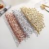 Hibiskus Gold PVC Tischset im europäischen Stil - Isoliertes & Wasserdichtes Tischset
