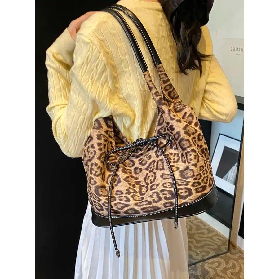 Genți de umăr pentru femei, de epocă, leopard, pentru subsuoară, versatile, de mare capacitate, genți de toamnă pentru femei
