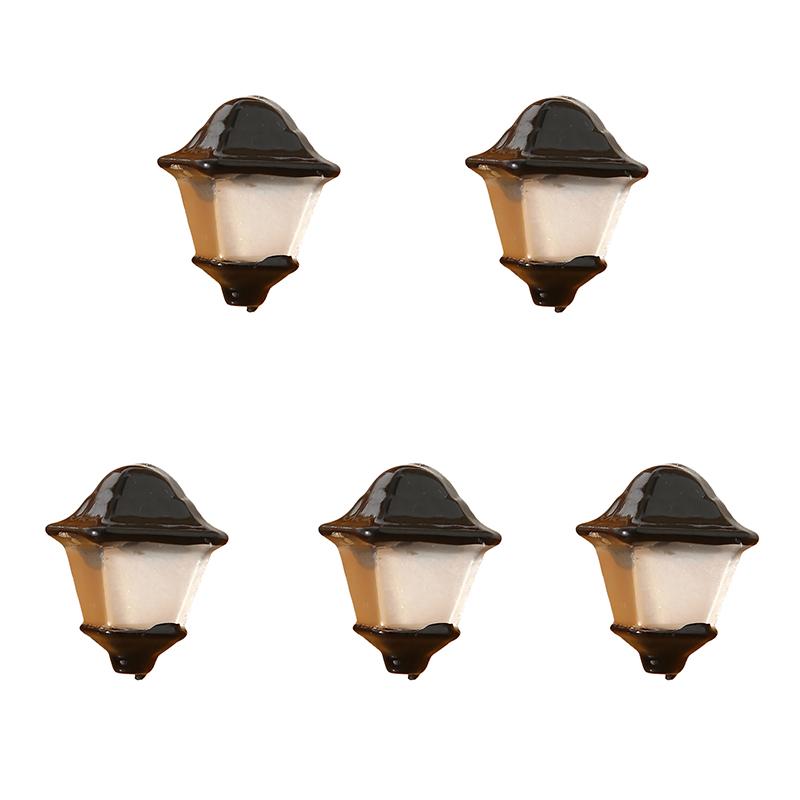 5Pcs Dollhouse Simulation Retro Wall Lamp Oil Lamp Model Dollhouse Furniture Decoration Kid Pretend Play Toys