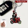 Acrylic Motorcycle Rider Keychain Motorcycle Chain Pendant  Vehicle Interior Decor