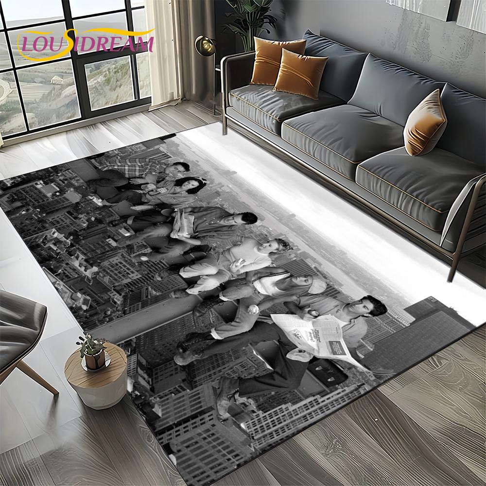 Tappeto Central Perk Friends TV Show per Soggiorno Camera da Letto Casa Decorazione Divano, Tappeto per Area Giochi Bambini Tappetino Antiscivolo Regalo