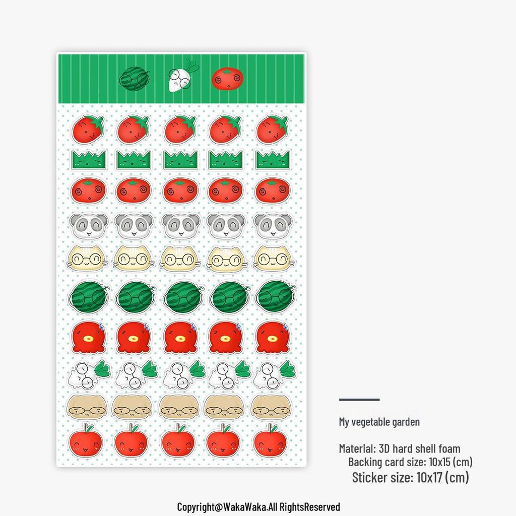 Waka Waka 3D Stereo Cute Animal Christmas Bubble Stickers - Waterproof Cartoon Journal Decals