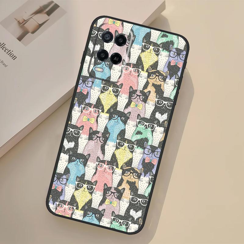 Funny Cat Collage Case For Oppo A98 A78 A18 A38 A58 A60 A80 A40 A96 A76 A16 A94 A74 A54 A15 A17 A57 A77 A5 Pro
