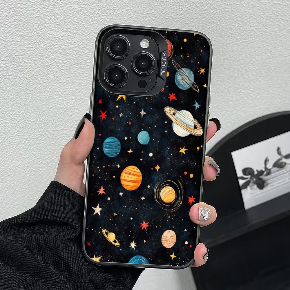 Cartoon Universe Planet Pattern Phone Case Suitable for iPhone 17 16 15 14 13 12 11 Pro/Max/Plus Anti Drop and Anti Shock