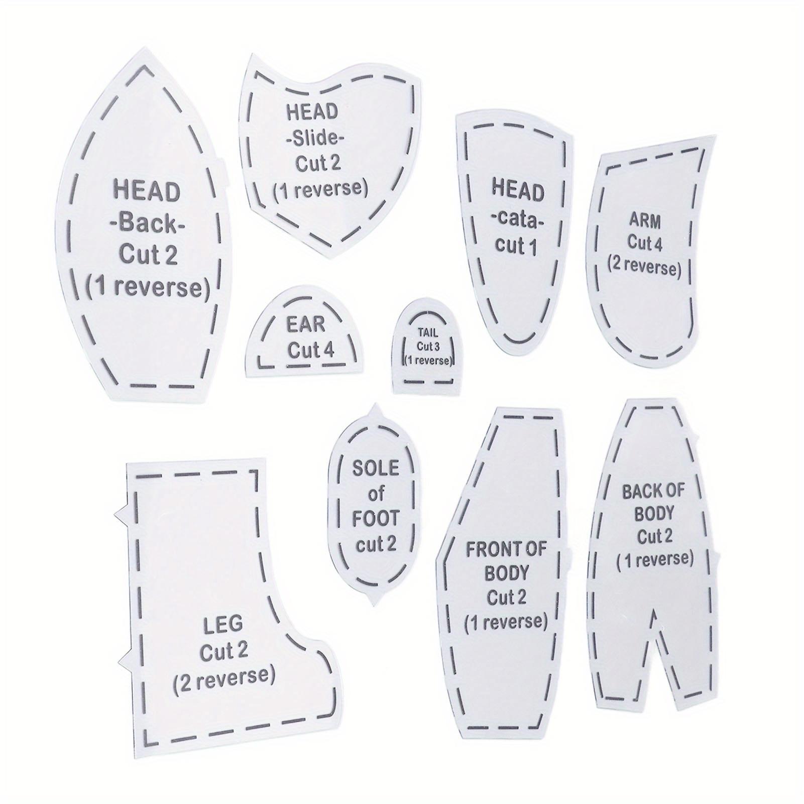

10pcs Bear Template Ruler Set Acrylic Quilting Tools Reusable Bear Sewing Template Set United States