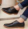 Premium Fashion Casual Pu Leather Men Business Shoes In Brown Black Blue Sizes 6-13