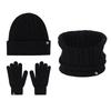 Self-heating German velvet scarf warm three-piece set winter warm cold ear protection knitted hat scarf gloves set