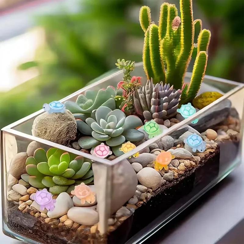 100 Pezzi Mini Tartarughe in Resina Tartarughe Luminose al Buio Miniaturine di Tartaruga Multifunzione Luminose al Buio per Micro Paesaggistica