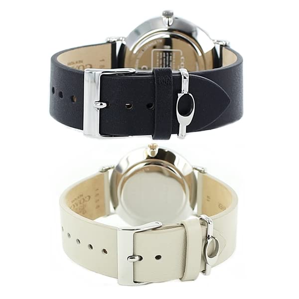 Coach Pair Watch Storage Box Black Light Gray Leather Band 1450311514503116 Watch [Coach] Men's Women's [Item]