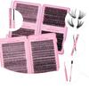 Manga Lash Clusters Kit Fluffy 0.07MM Thickness Synthetic Semi-Hand Made Black Cotton Stalk 9-16mm Mix Length Eyelash Extensions
