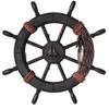 NOELAMOUR Ship's Steering Wheel, Wooden Steering Wheel, Mediterranean Style, Pirate Style, Marine Decor, 45cm