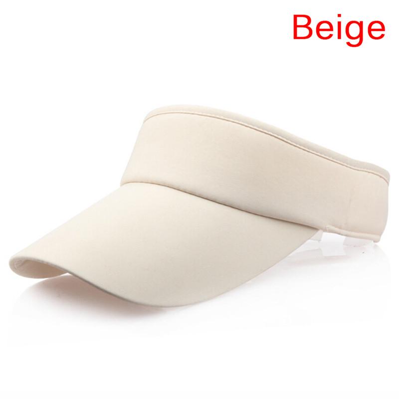 Козырек Солнце Обычная Шляпа Спортивная Кепка Цвета Гольф Теннис Пляж Регулируемая Летняя Жаркая бежевый