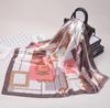 90*90cm Hijab Head Scarf Women Fashion Key Chain Print Square Scarves Spring Autumn Silk Scarves Printed Shawls