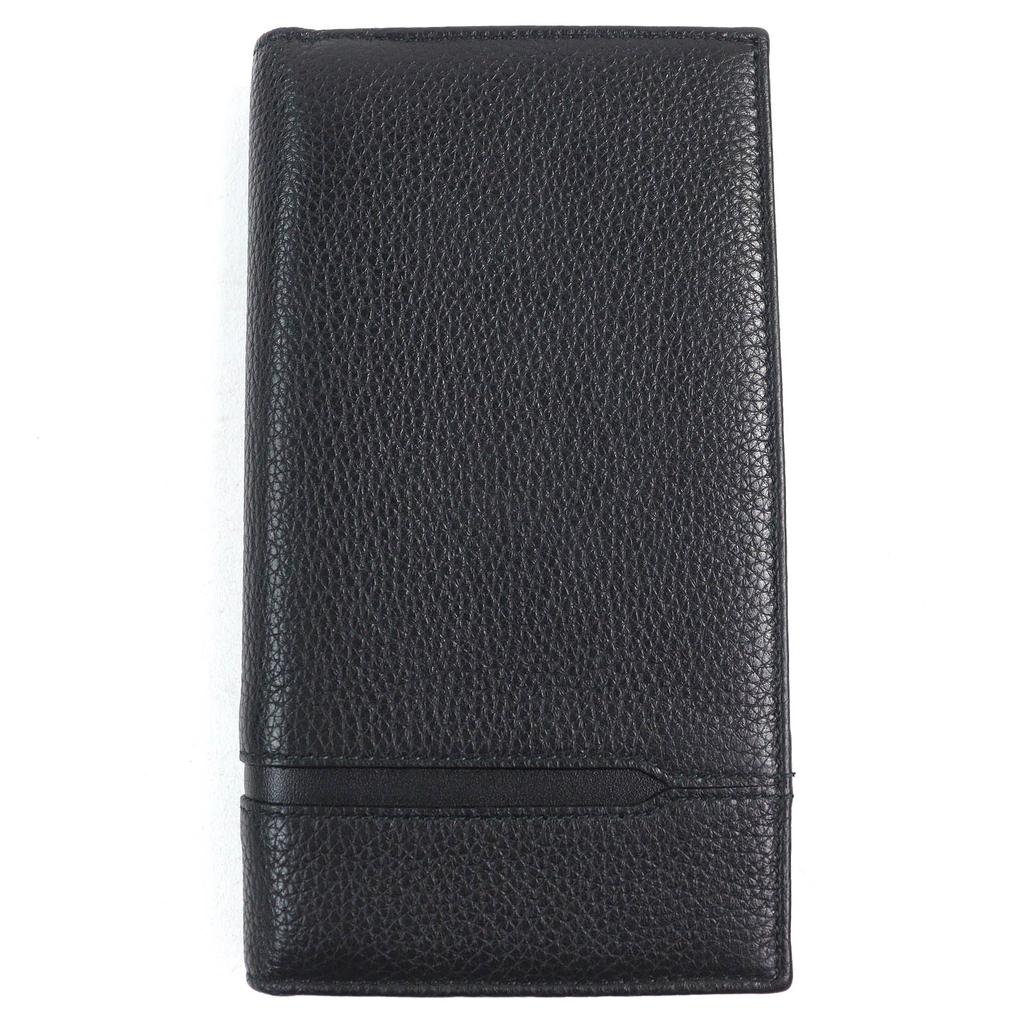 Great BVLGARI Purse Oct OCTO Logo embossed bifold wallet long wallet leather  Used